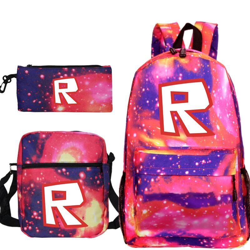 Cartoon Game Pattern Roblox Backpack Boys Girls School Bookbags + Shoulder bag + Pencil bag 3 in 1 - mihoodie