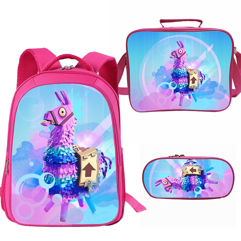 Girls Cute Llama   School Bag Lunch Bag Pencil Case - mihoodie