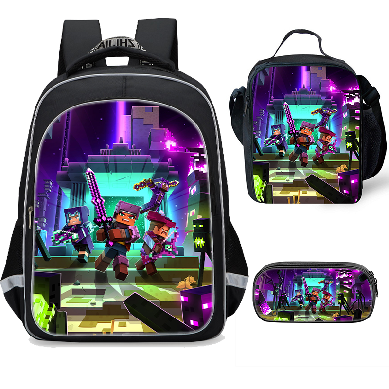 minecraft echoing void  Backpack Lunch Bag Pencil Case - nfgoods