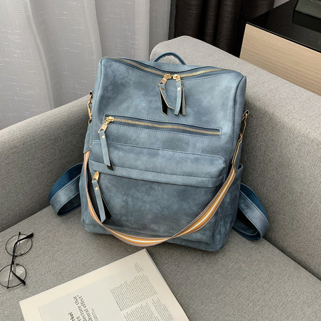 Jsvery 2022 New Designer Women Bag Large Capacity Backpack Women Leather Travel Backpack Multifunction Shoulder Bags Fashion School Bag - mihoodie