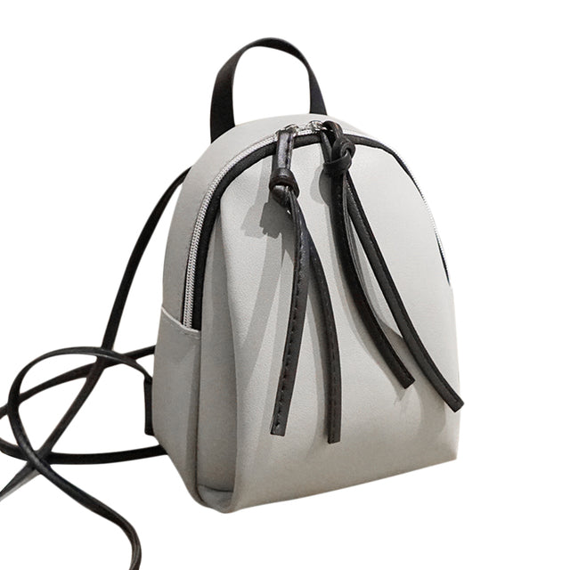 Jsvery 2022 Mini PU Leather Backpack Women&#39;s Small Shoulder Bag with Tassel Zipper  female leather  School bagpack bag for teenage grils - mihoodie