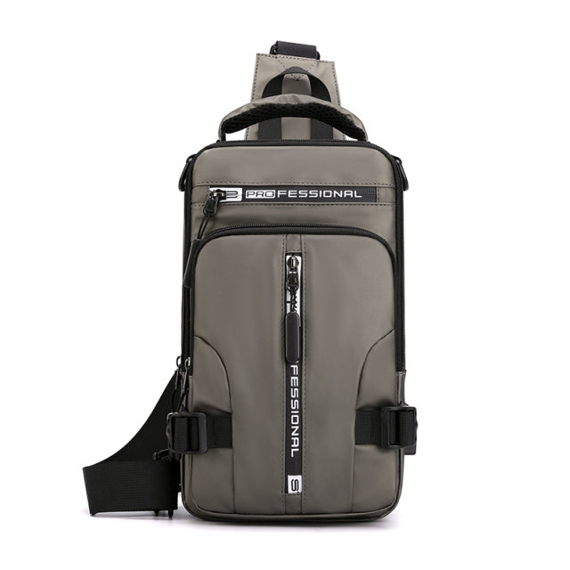Jsvery 2022 Men Nylon Backpack Rucksack Cross body Shoulder Bag with USB Charging Port Travel Male Knapsack Daypack Messenger Chest Bags New - mihoodie
