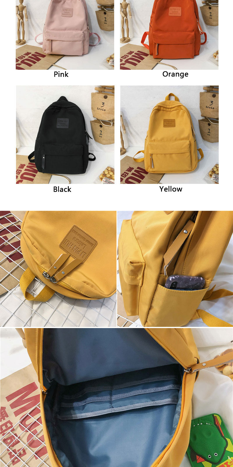 Jsvery 2022 Fashion Waterproof Nylon Women Backpack Female Black Bagpack for Teenager Girls School BookBag Lady Travel Mochilas - mihoodie