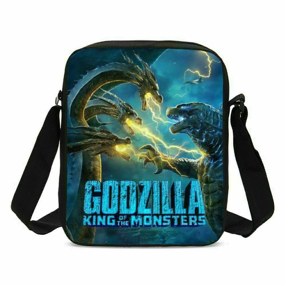 Godzilla King of The Monsters Backpack School Bag Kid Lunch Bag Pen Bag 4PCS - mihoodie