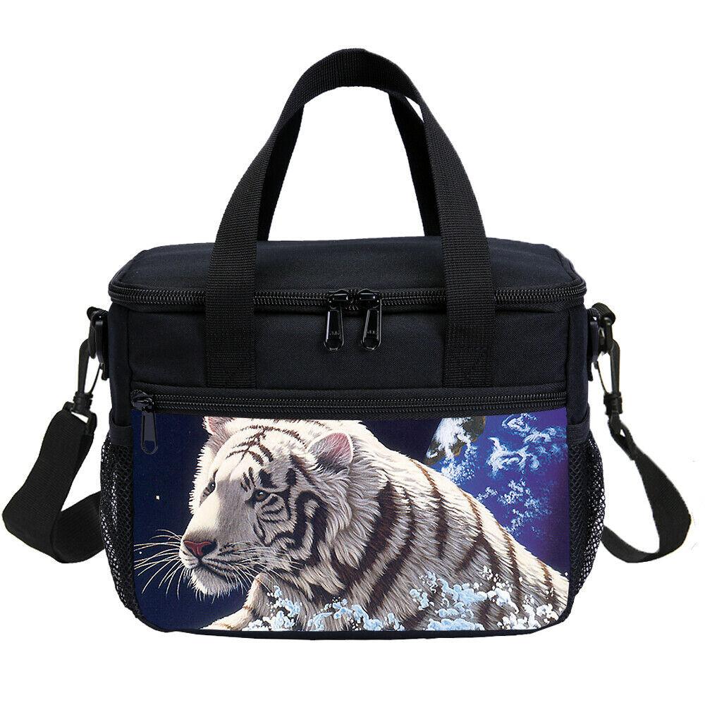 4PCS Cool White Tiger Swim Kids School Backpack Lunch Bag Shoulder Bag Pen Case - mihoodie