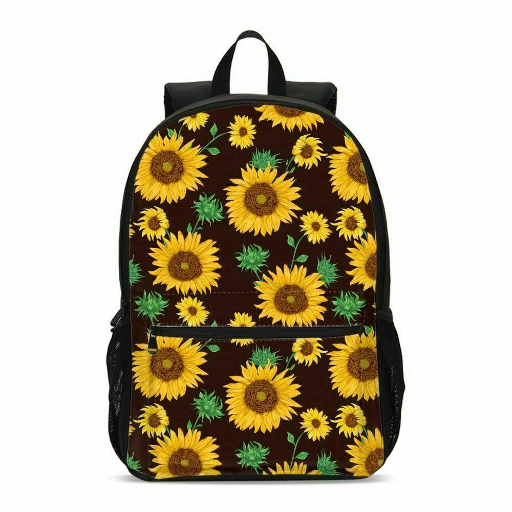 Lightweight Sunflower Backpacks Girls School Bags Kids Bookbags 4PCS Set - mihoodie