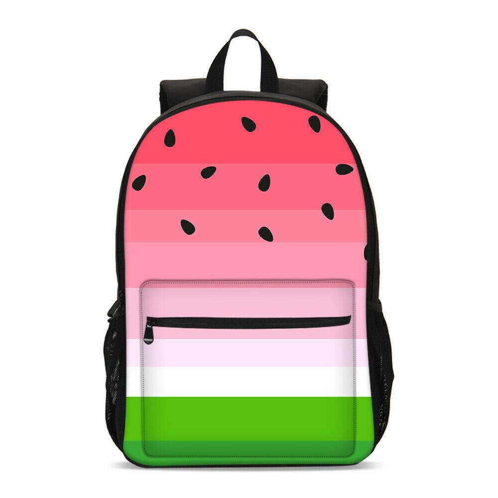 Casual Cute Watermelon Girls Large School Backpack Lunch Box Shouder Bag Pen Bag 4PCS - mihoodie