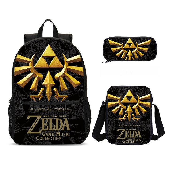 Zelda Kids Book Backpack Large Schoolbag Set Insulated Lunch Shoulder Pen Bag - mihoodie