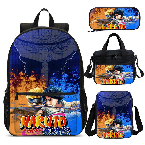 3D Print NARUTO Bookbag, Children's Cool Rucksacks for School Teen Laptop Computer Backpacks 4PCS - mihoodie