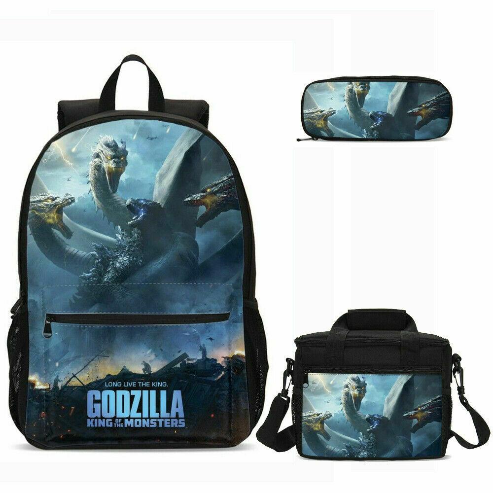 Godzilla VS King Ghidorah 3D Cool Printed School Backpack Shoulder Bag for Kids Girls Boys - mihoodie