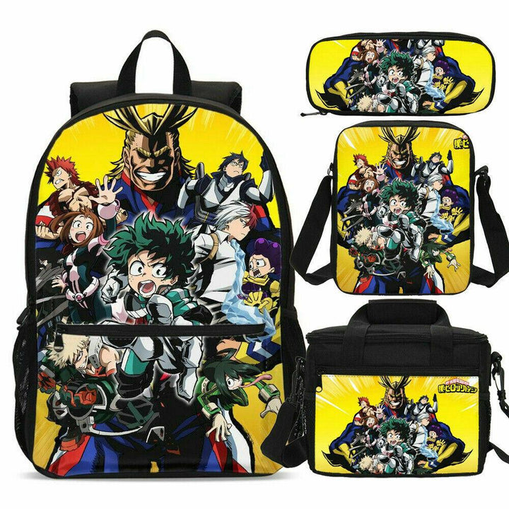 My Hero Academia Backpack for School Boys Girls School Bookbag Set Travel Daypack  - mihoodie