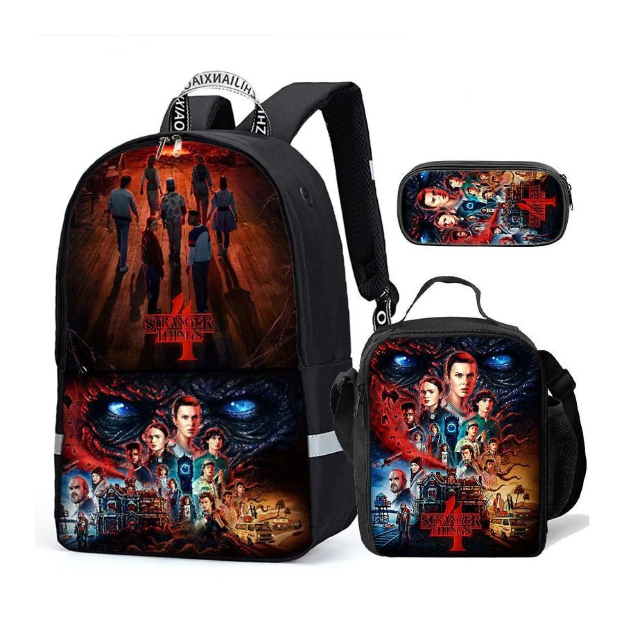 Stranger Things backpack boys for girl school Lunch box School Bag 3pcs - mihoodie
