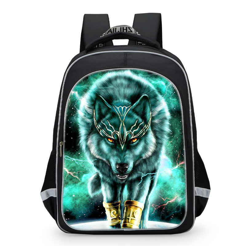 Wolf Print School Backpack - mihoodie