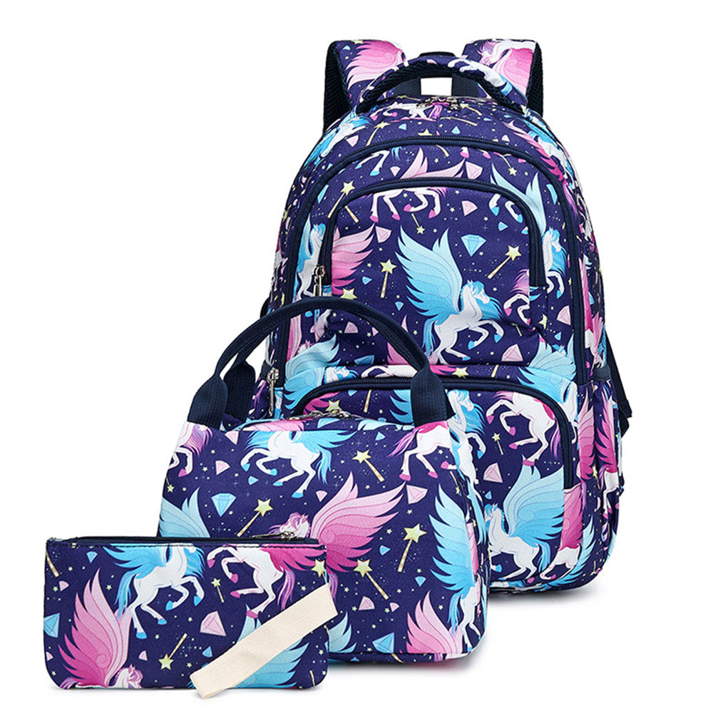 Dinosaur & Unicorn Printing Backpack Sets for Teens Back to School Bookbag for Middle School/Primary School Kids - mihoodie